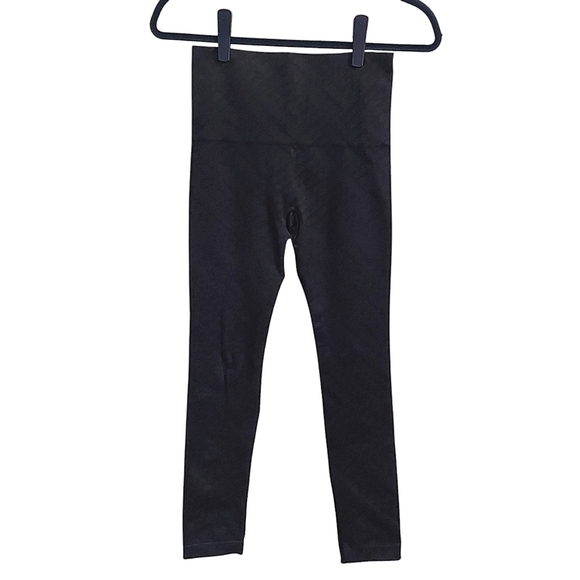 SPANX Navy and Black Patterned Full Length Leggings - Picture 1 of 7